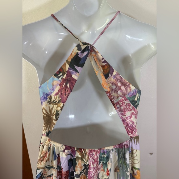 Shein Curve Floral and Parrot Print Plunging V Neckline Maxi Dress NWOT SKU 002 - Picture 7 of 12